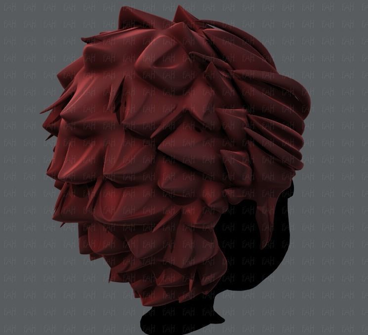 3D Hair style for boy V20 Low-poly 3D model_4