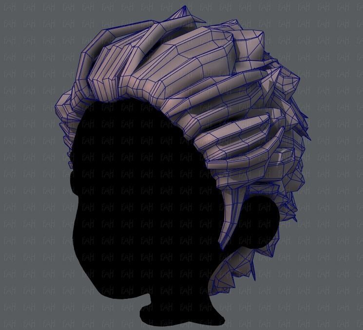 3D Hair style for boy V20 Low-poly 3D model_32