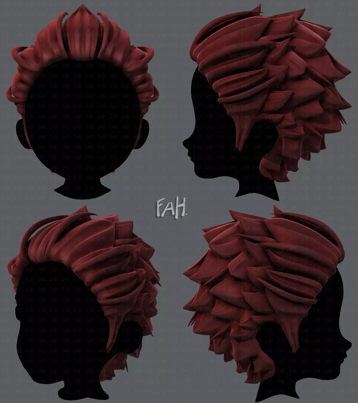 3D Hair style for boy V20 Low-poly 3D model_0