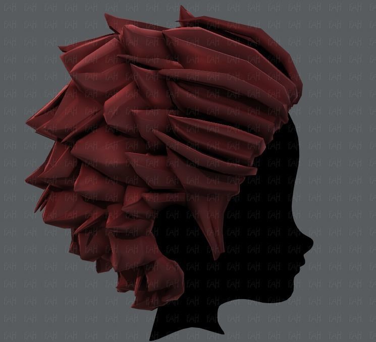 3D Hair style for boy V20 Low-poly 3D model_19