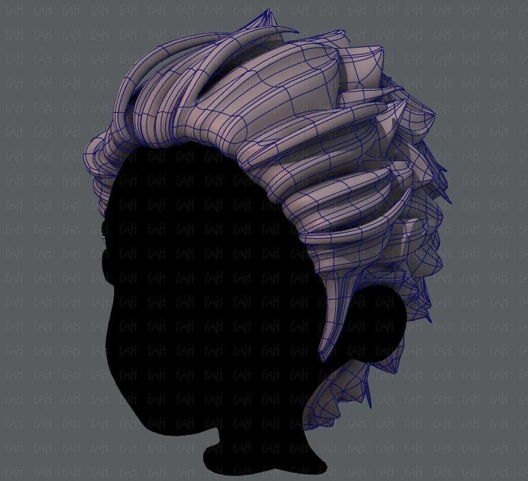 3D Hair style for boy V20 Low-poly 3D model_16