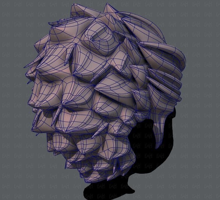 3D Hair style for boy V20 Low-poly 3D model_12