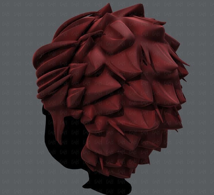 3D Hair style for boy V20 Low-poly 3D model_6