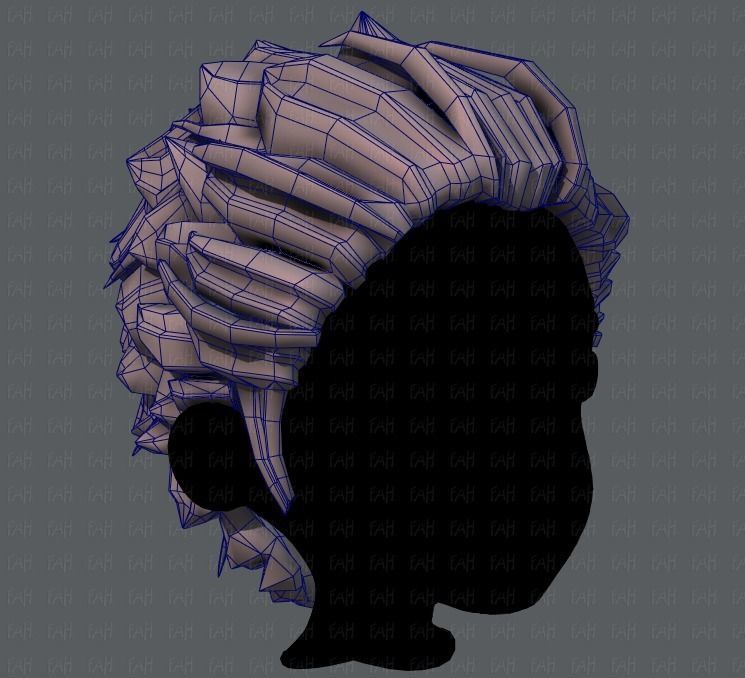 3D Hair style for boy V20 Low-poly 3D model_26