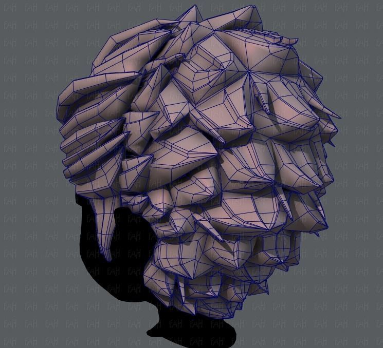 3D Hair style for boy V20 Low-poly 3D model_30