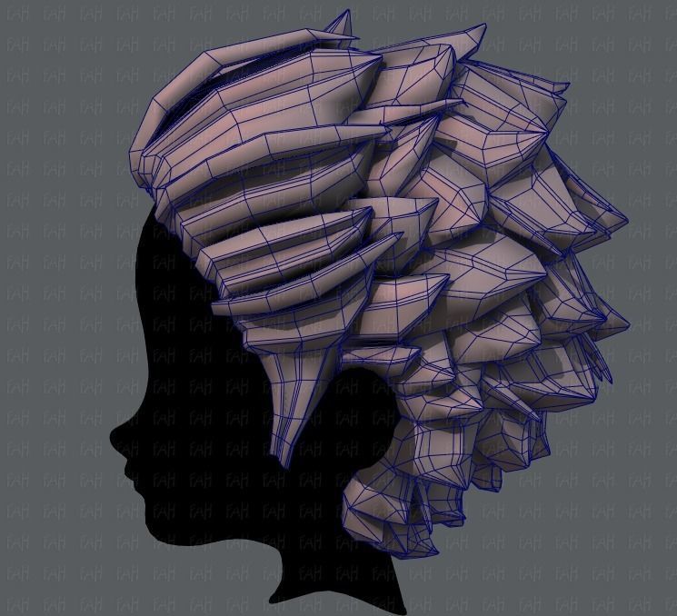 3D Hair style for boy V20 Low-poly 3D model_31