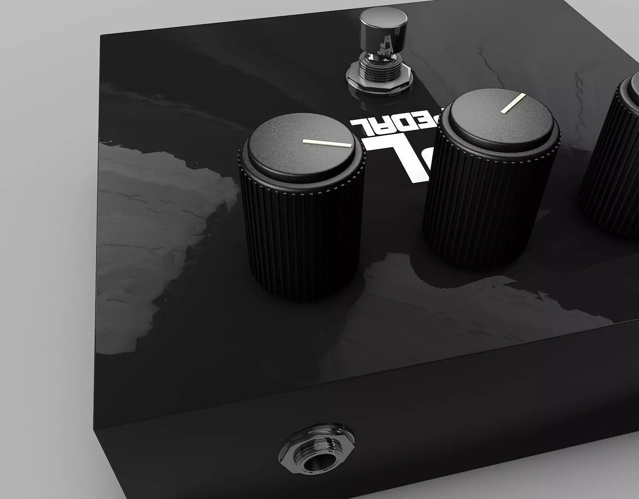 Distortion-Pedal guitar pedal with two knobs 3D model