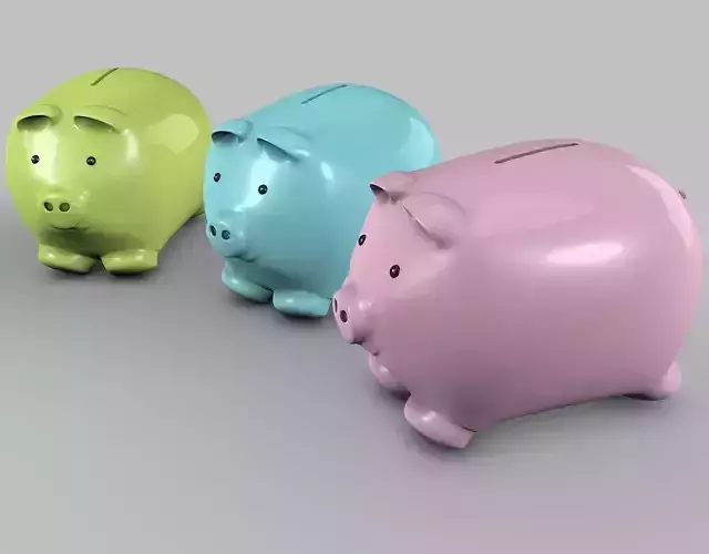 Piggy-Bank three colorful piggy bank