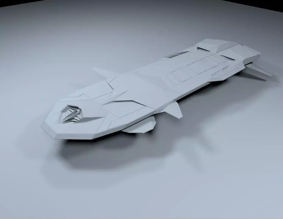 space hover board Low-poly 3D model_0