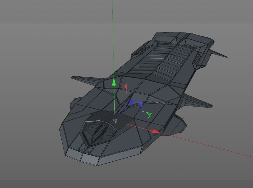 space hover board Low-poly 3D model_9