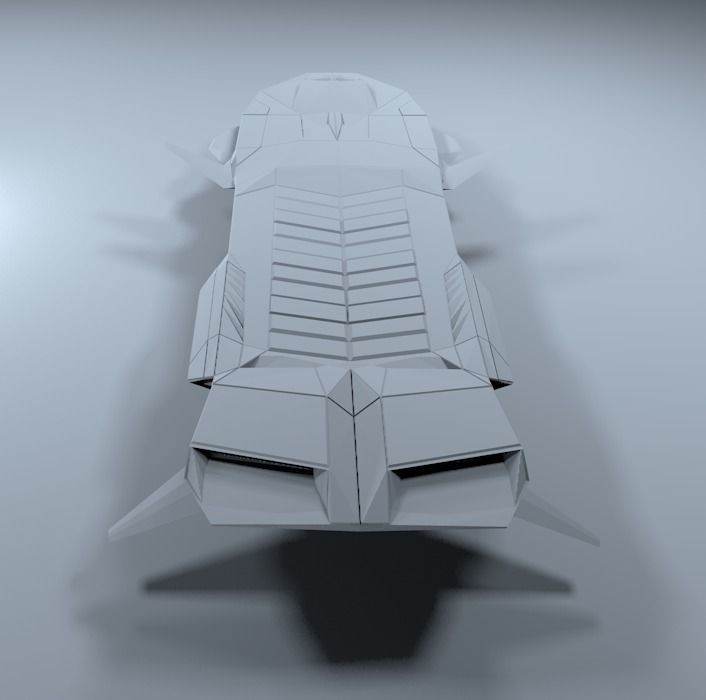 space hover board Low-poly 3D model_1