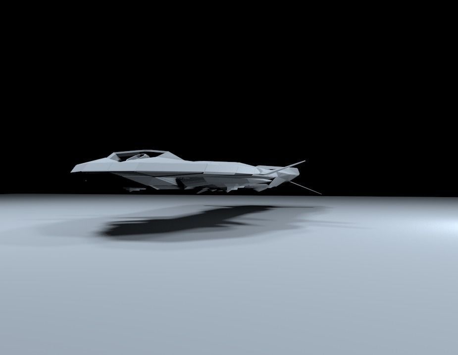 space hover board Low-poly 3D model_4