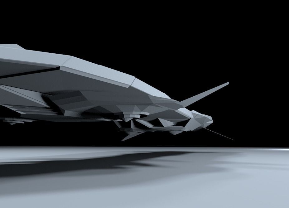 space hover board Low-poly 3D model_3