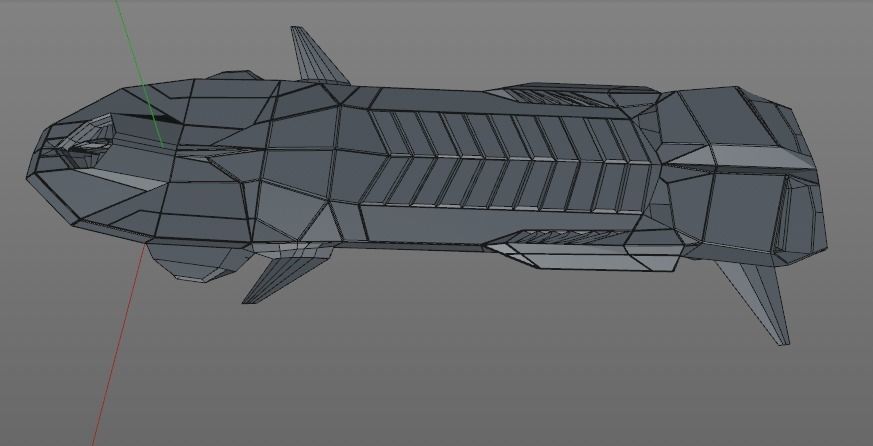 space hover board Low-poly 3D model_8