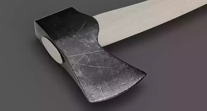 Wood Axe Low-poly 3D model