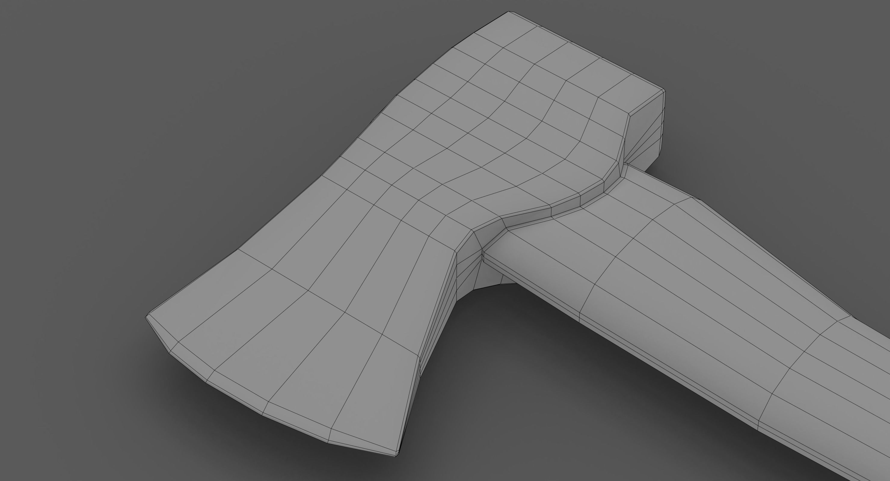Wood Axe Low-poly 3D model_8