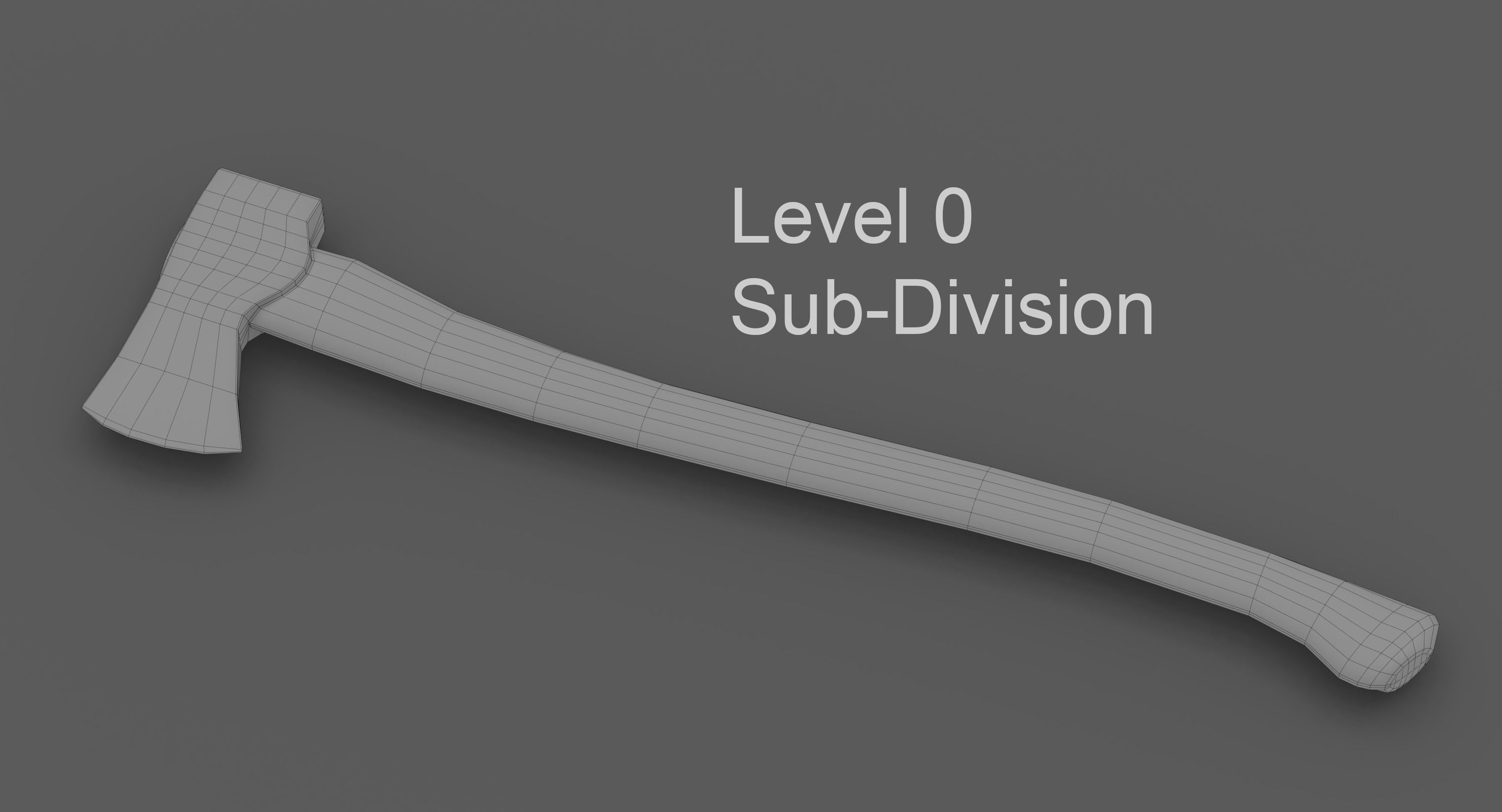 Wood Axe Low-poly 3D model_3