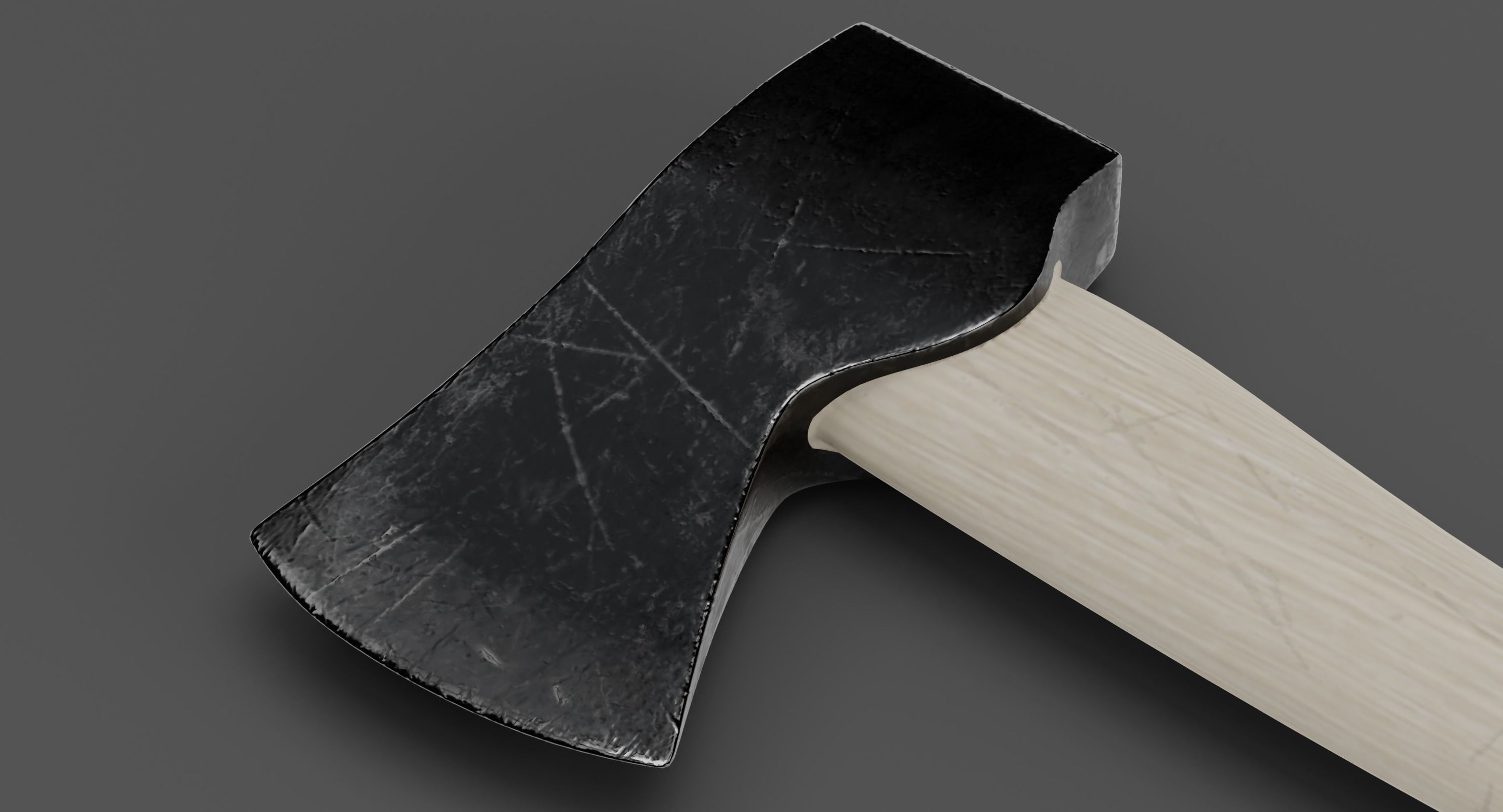 Wood Axe Low-poly 3D model_7