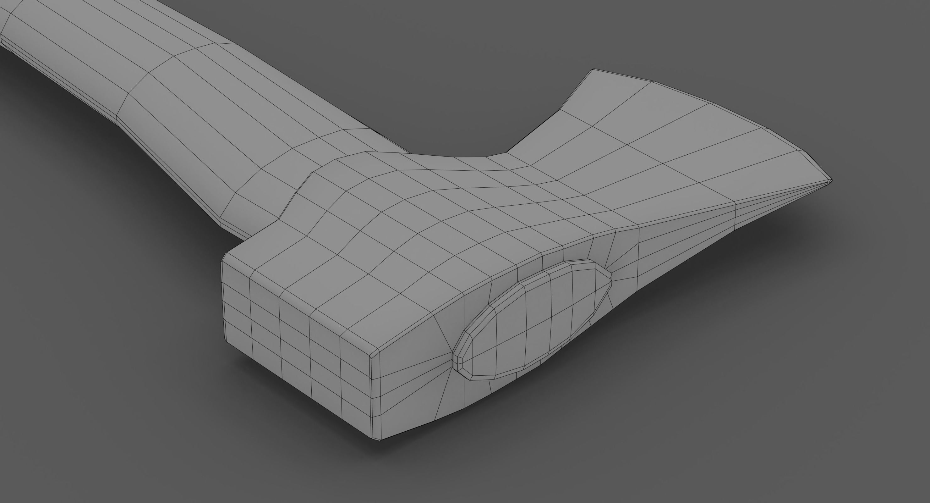 Wood Axe Low-poly 3D model_6