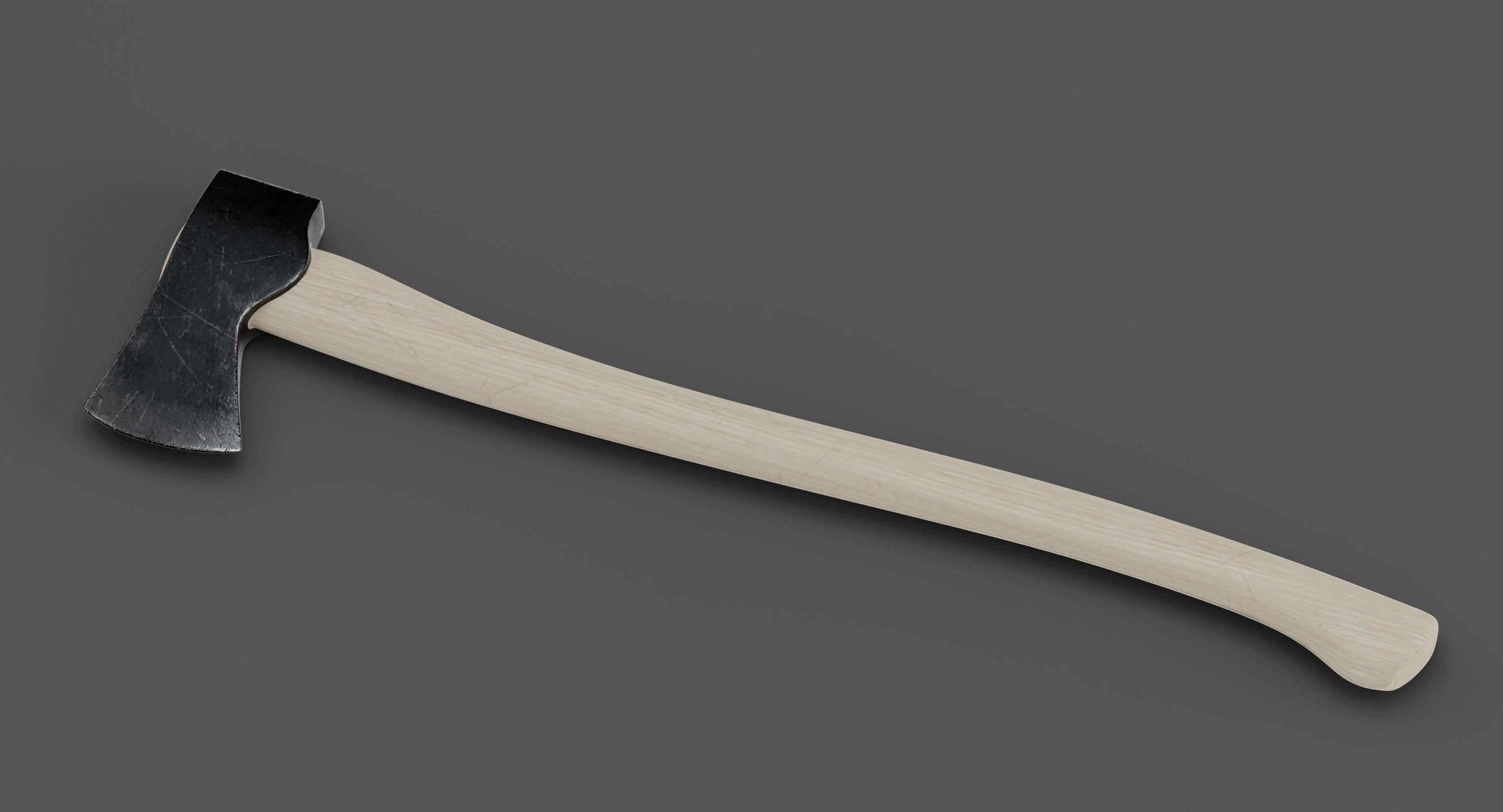 Wood Axe Low-poly 3D model_2