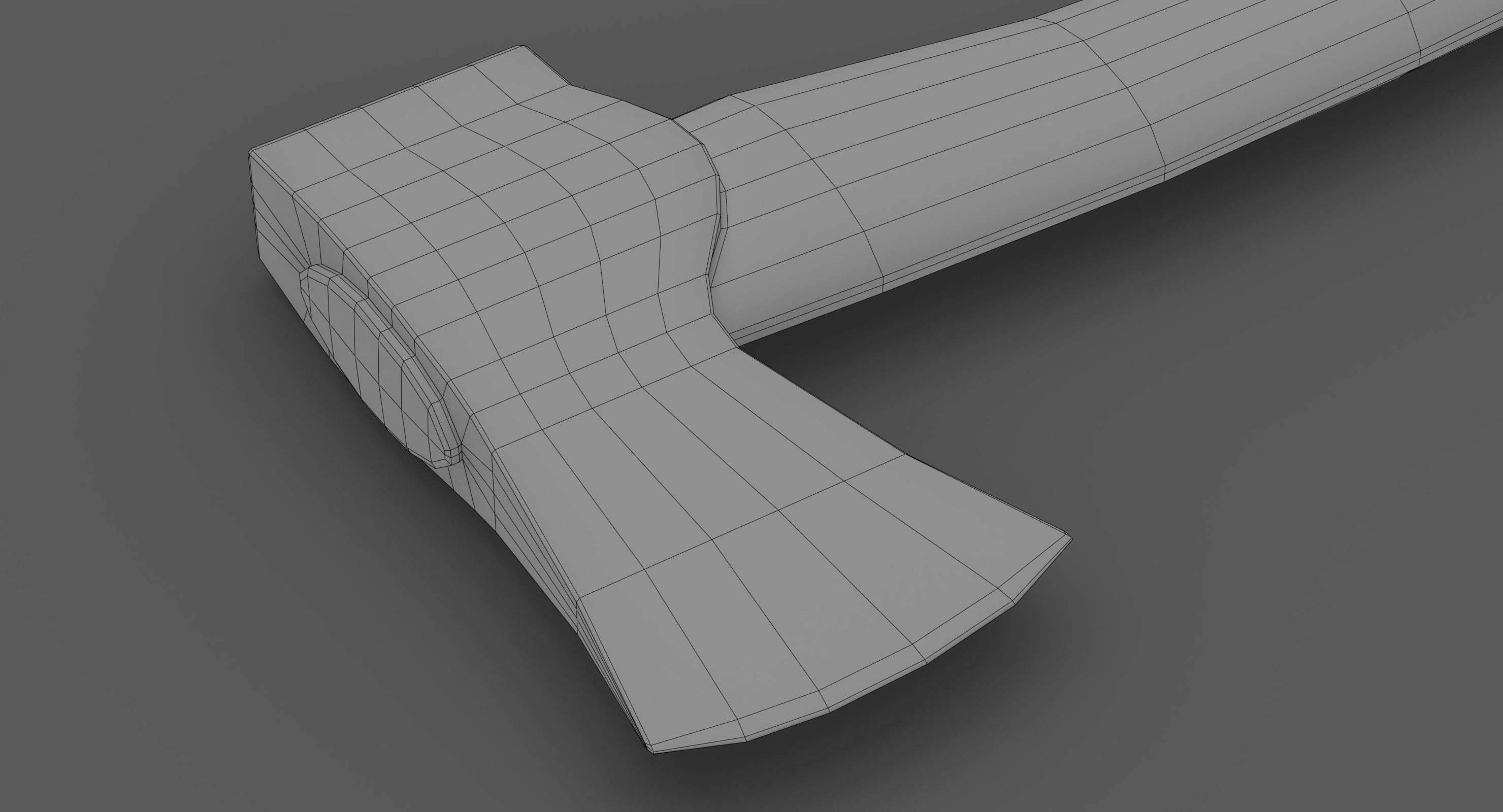 Wood Axe Low-poly 3D model_1