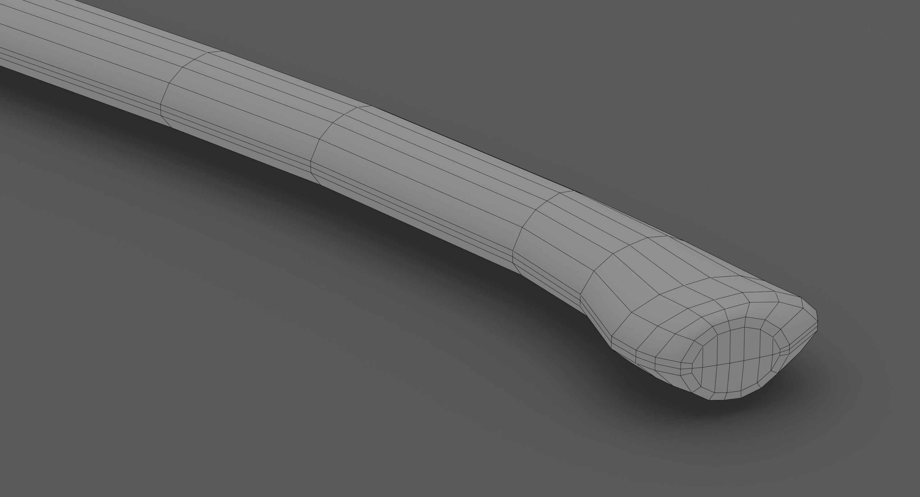 Wood Axe Low-poly 3D model_10