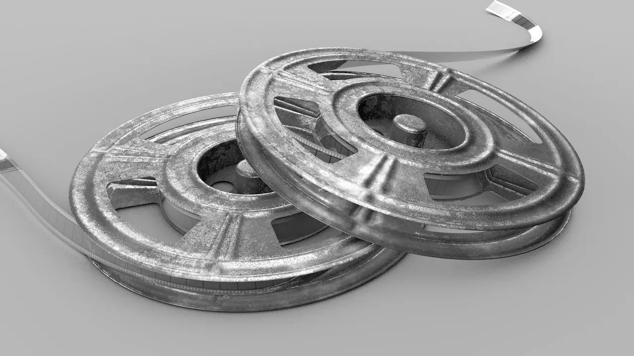 Film-Reel two film reels 3D model_0