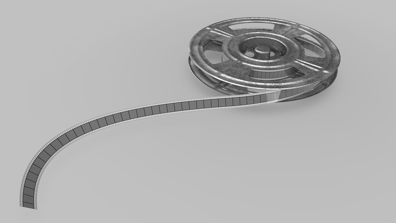 Film-Reel two film reels 3D model_2