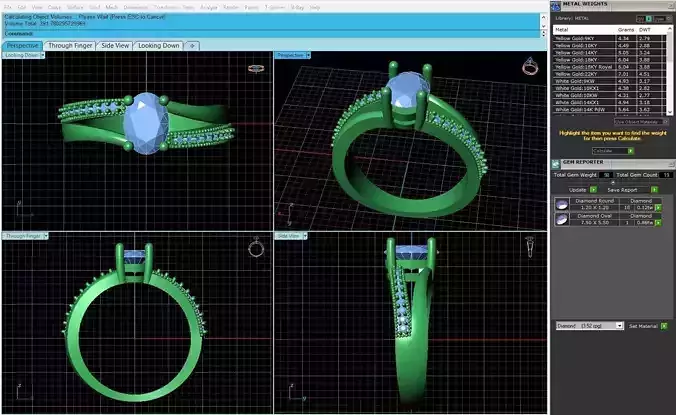 Gold ring with diamond 271 3D print model