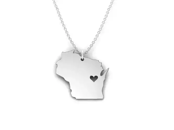 Silver Color Wisconsin Pendant 