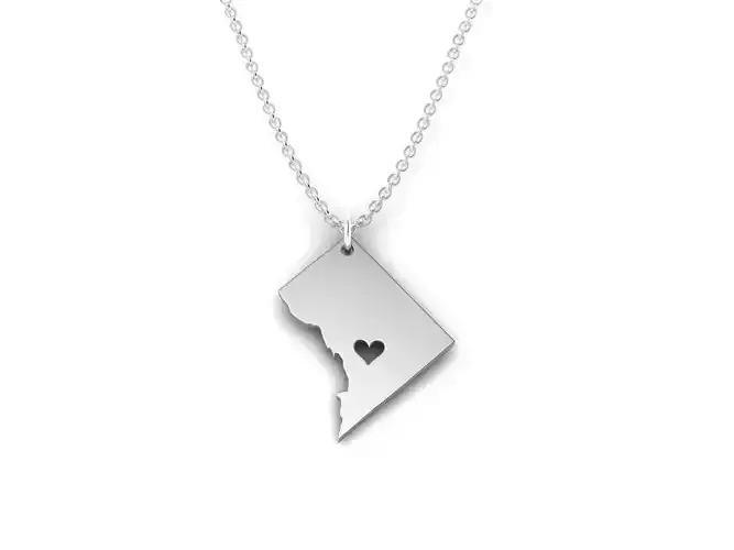 Silver Color Washington DC Pendant