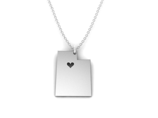 Silver Color Utah Pendant 3D print model