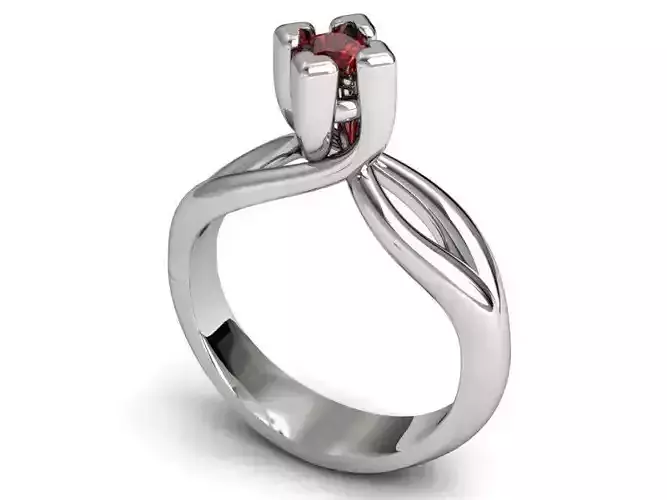 Solitaire Ring 3D print model