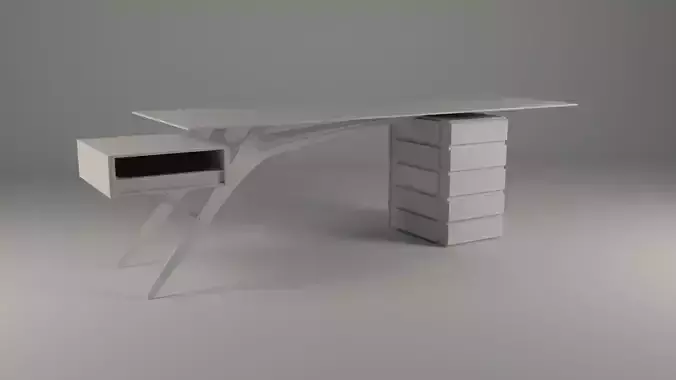 Modern desk 3D model | CGTrader