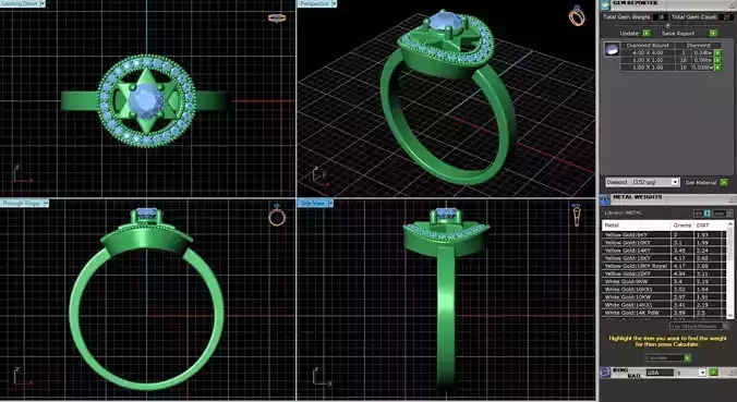 Pentagram Shaped Engagement Ring With Diamonds 