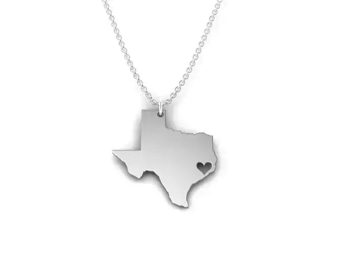 Silver Color Texas Pendant