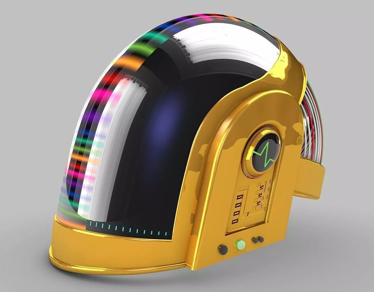 Daft-Punk-Helmet futuristic helmet 3D model_0