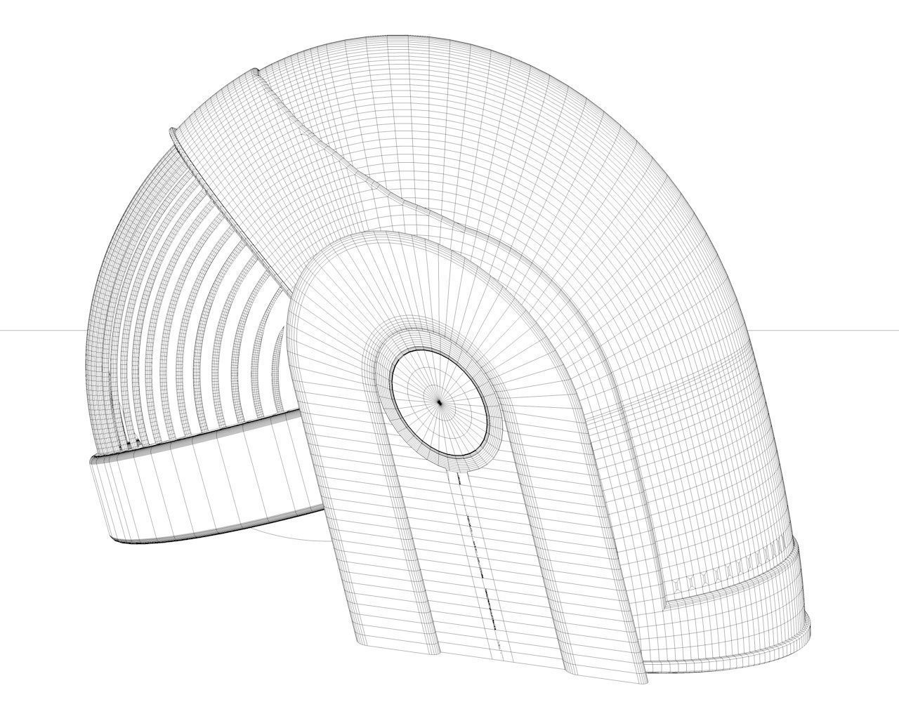 Daft-Punk-Helmet futuristic helmet 3D model_5