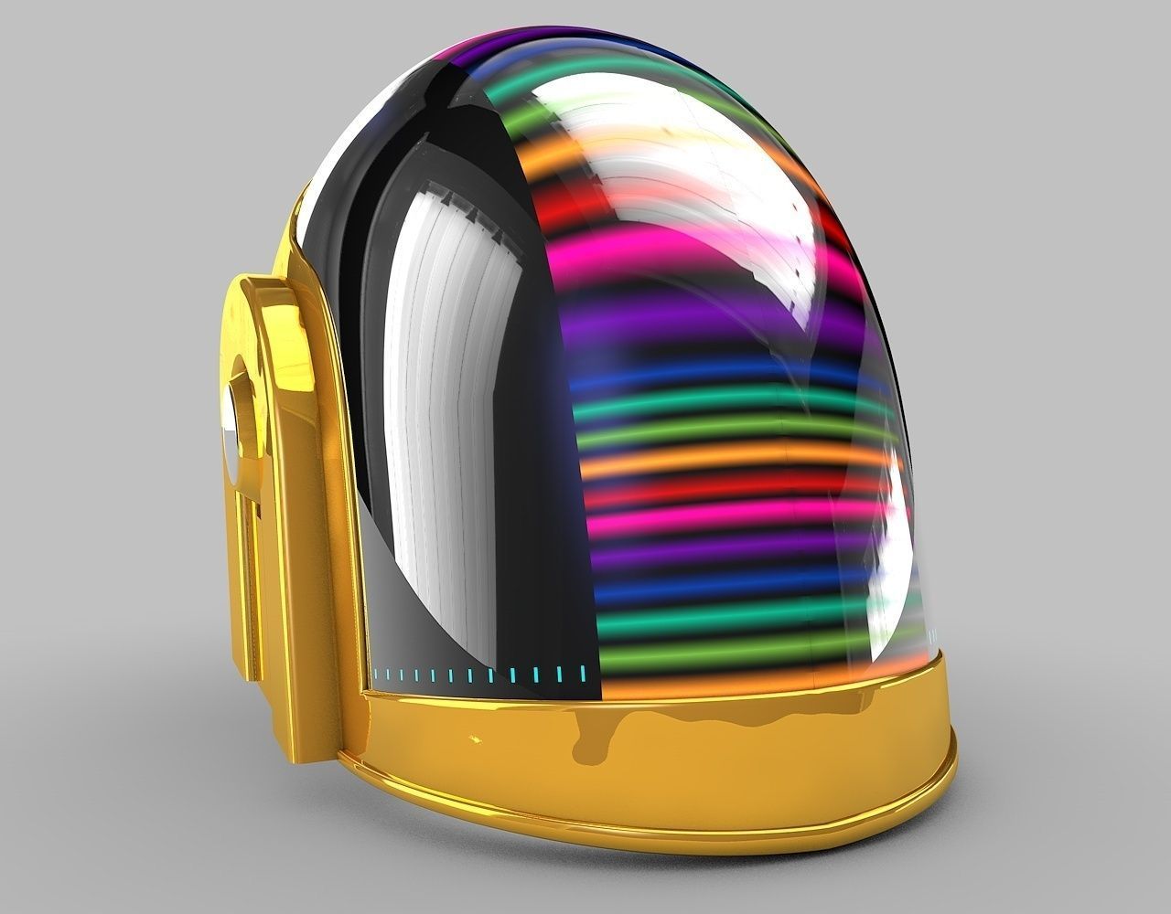 Daft-Punk-Helmet futuristic helmet 3D model_1