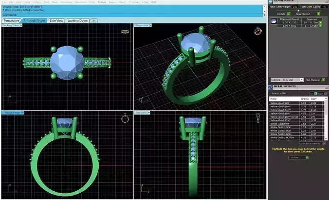 Simple wedding ring with diamonds 260