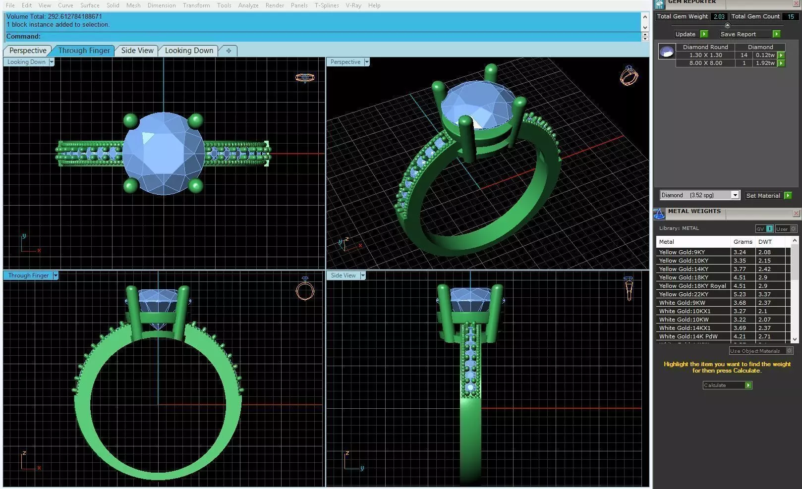 Simple wedding ring with diamonds 260 3D print model_0