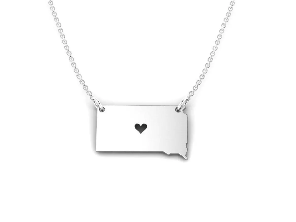 Silver Color South Dakota Pendant 3D print model