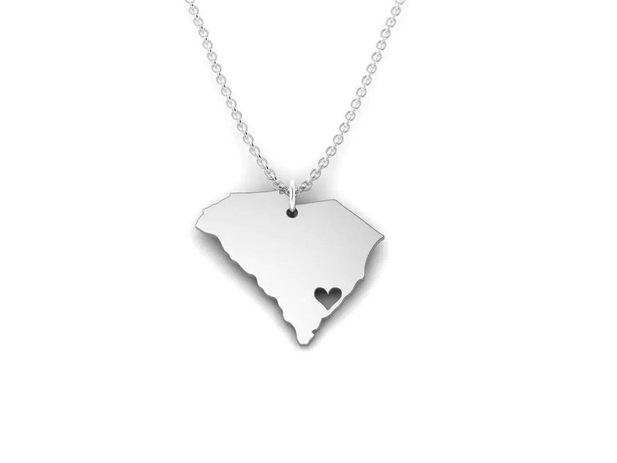 Silver Color South carolina Pendant 3D print model