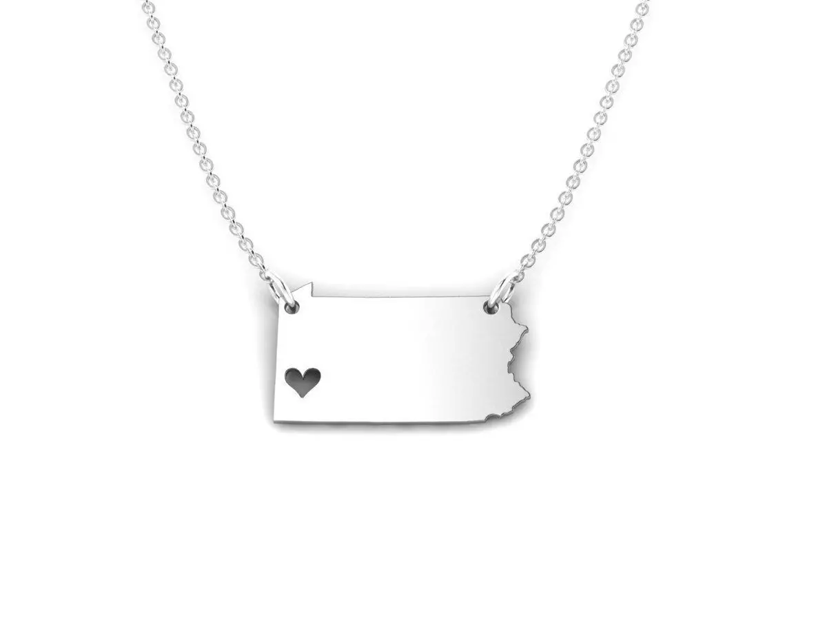 Pennsylvania Map Stainless Steel Pendant 3D print model