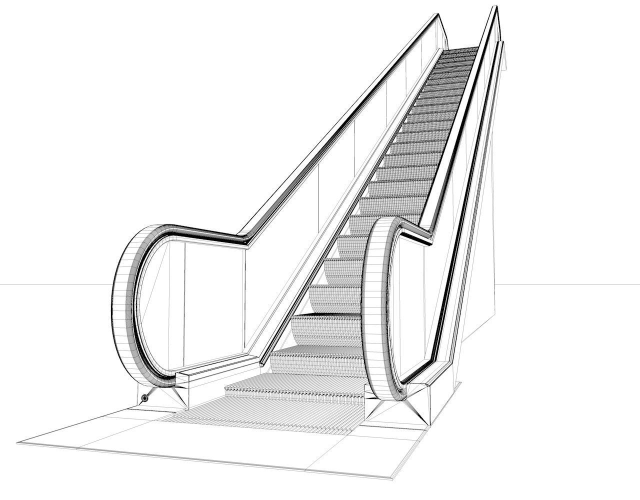 Escalator 3D model_3
