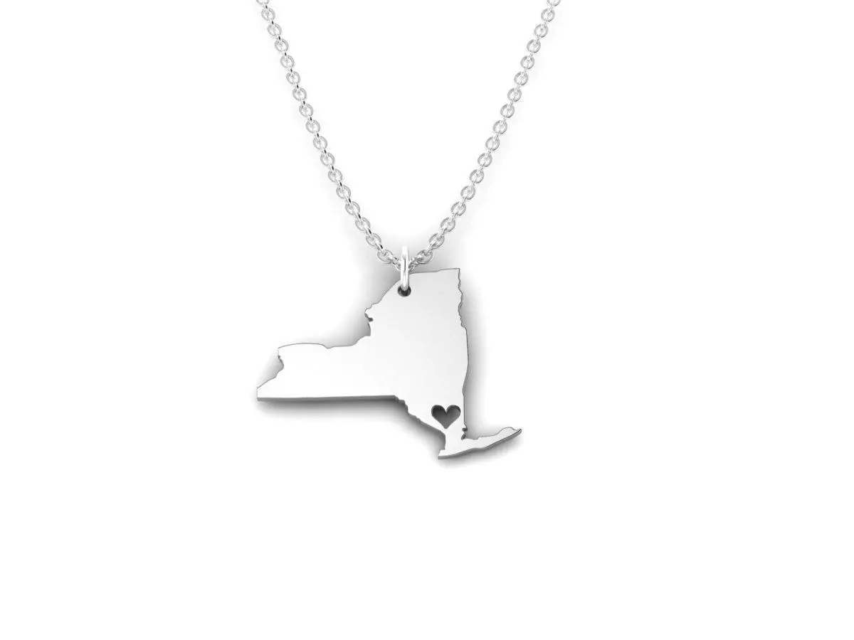 New York Map Stainless Steel Pendant 3D print model