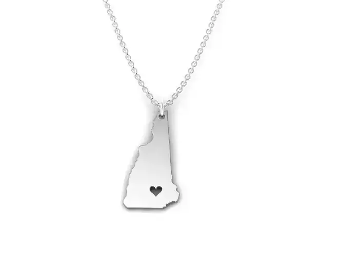 New hampshire Map Stainless Steel Pendant