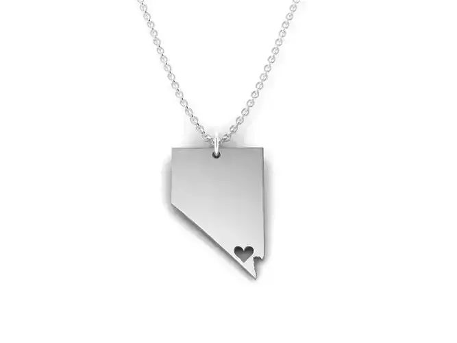 Nevada Map Stainless Steel Pendant