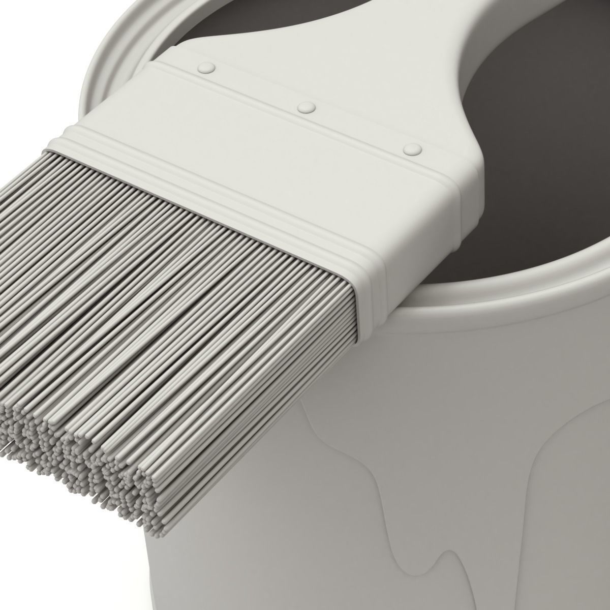 Paint Can and Brush 3D model_16