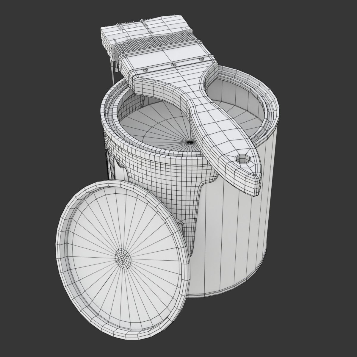 Paint Can and Brush 3D model_24